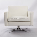 Wite Kennedee Rotatanle Leather Armchair